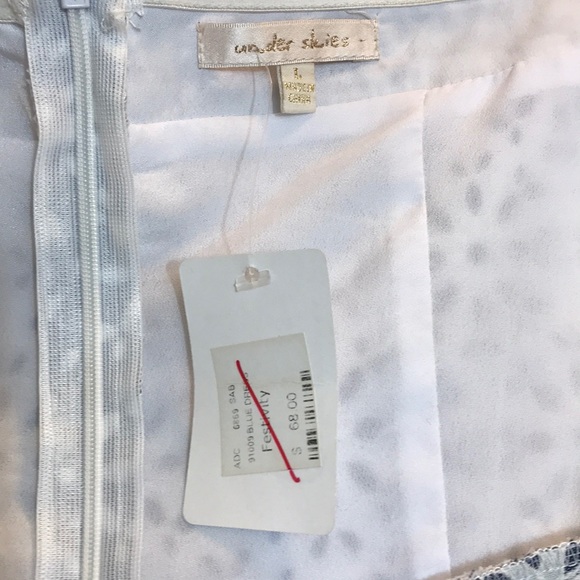 NWT Under Skies Strapless Blue & White Dress - Picture 7 of 13